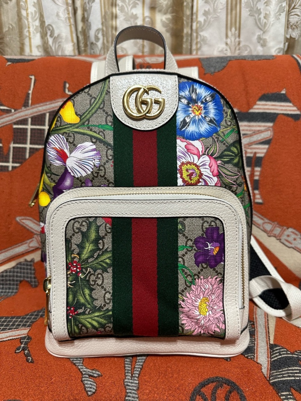 GUCCI ❤️🌟FLORAL GG SUPREME OPHIDIA BACKPACK⭐️